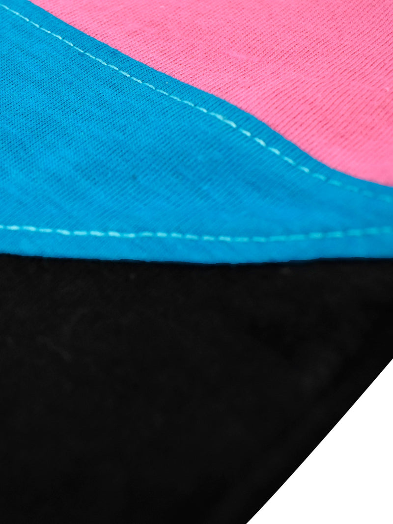 Champion Single Jersey Polo Shirt For Kids-Magenta with Cyan & Black-RT2405