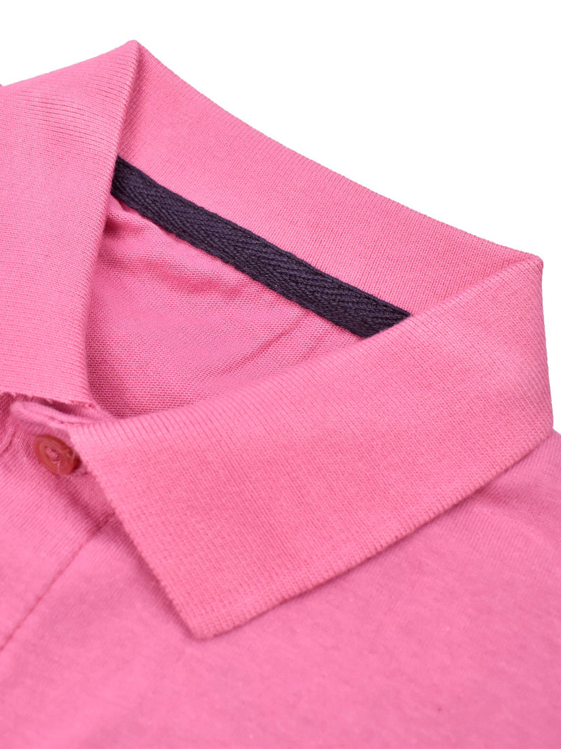 Champion Single Jersey Polo Shirt For Kids-Magenta with Cyan & Black-RT2405