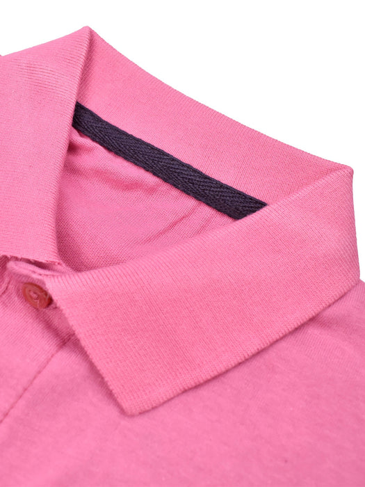 Champion Single Jersey Polo Shirt For Kids-Magenta with Cyan & Black-RT2405