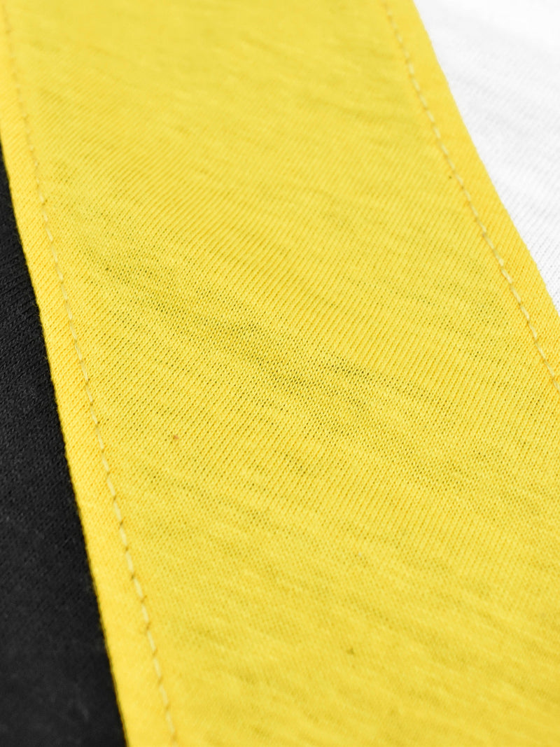 Champion Single Jersey Polo Shirt For Kids-Smoke White with Yellow & Black Panels-BE14434