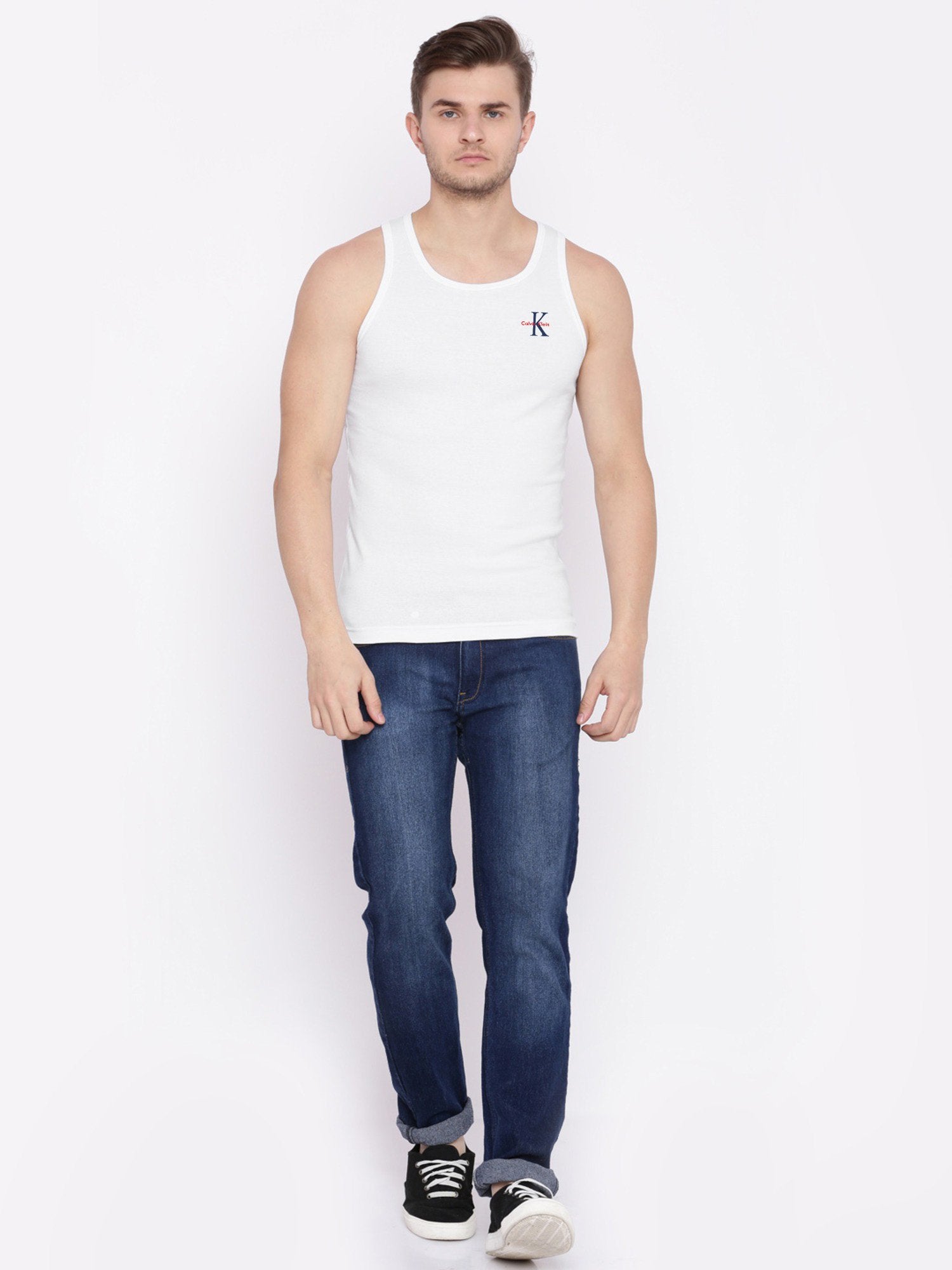 CK Innerwear Vests For Men-White-BE14535