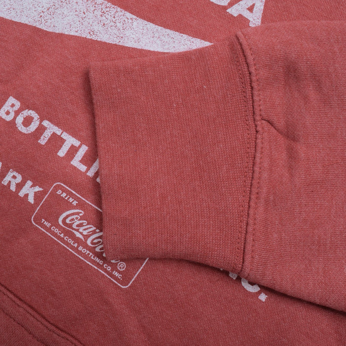 Coca Cola Fleece Pullover Hoodie For Men-Carrot Red Melange-BE13205