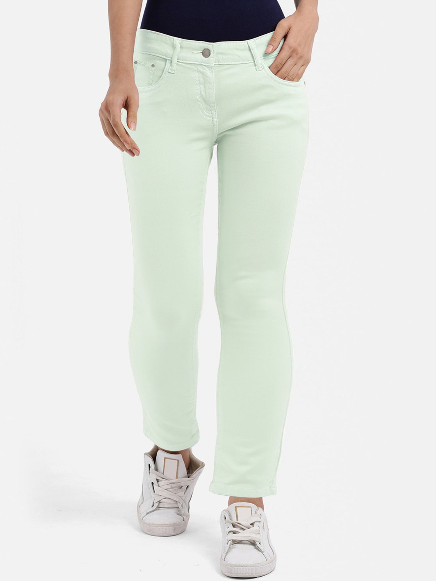 Authentic Slouchy Fit Cotton Denim For Ladies-Light Grapes-BR135