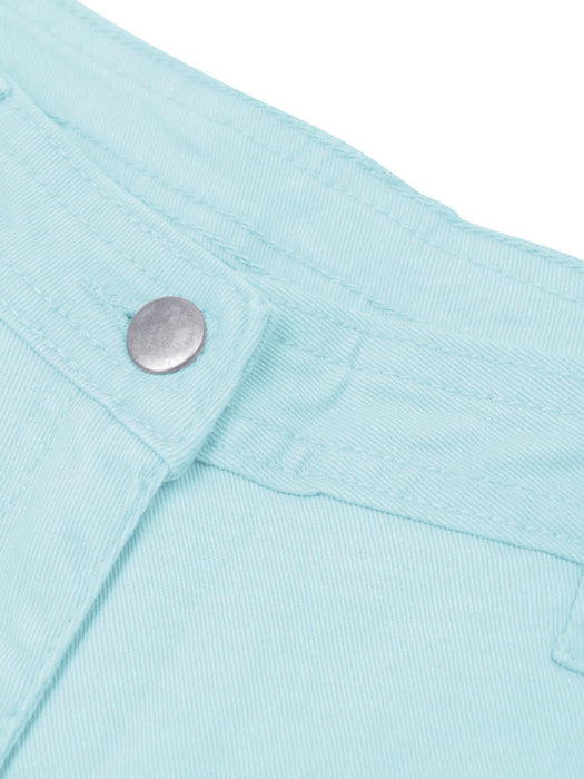 Authentic Slouchy Fit Cotton Denim For Ladies-Aqua Blue-CSD04