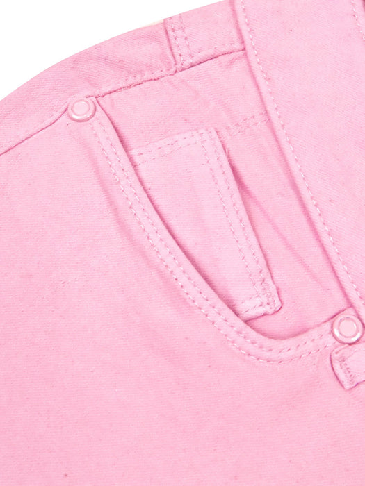 Charlis Togle Slim Fit Cotton Denim For Ladies-Light Pink-CSD07