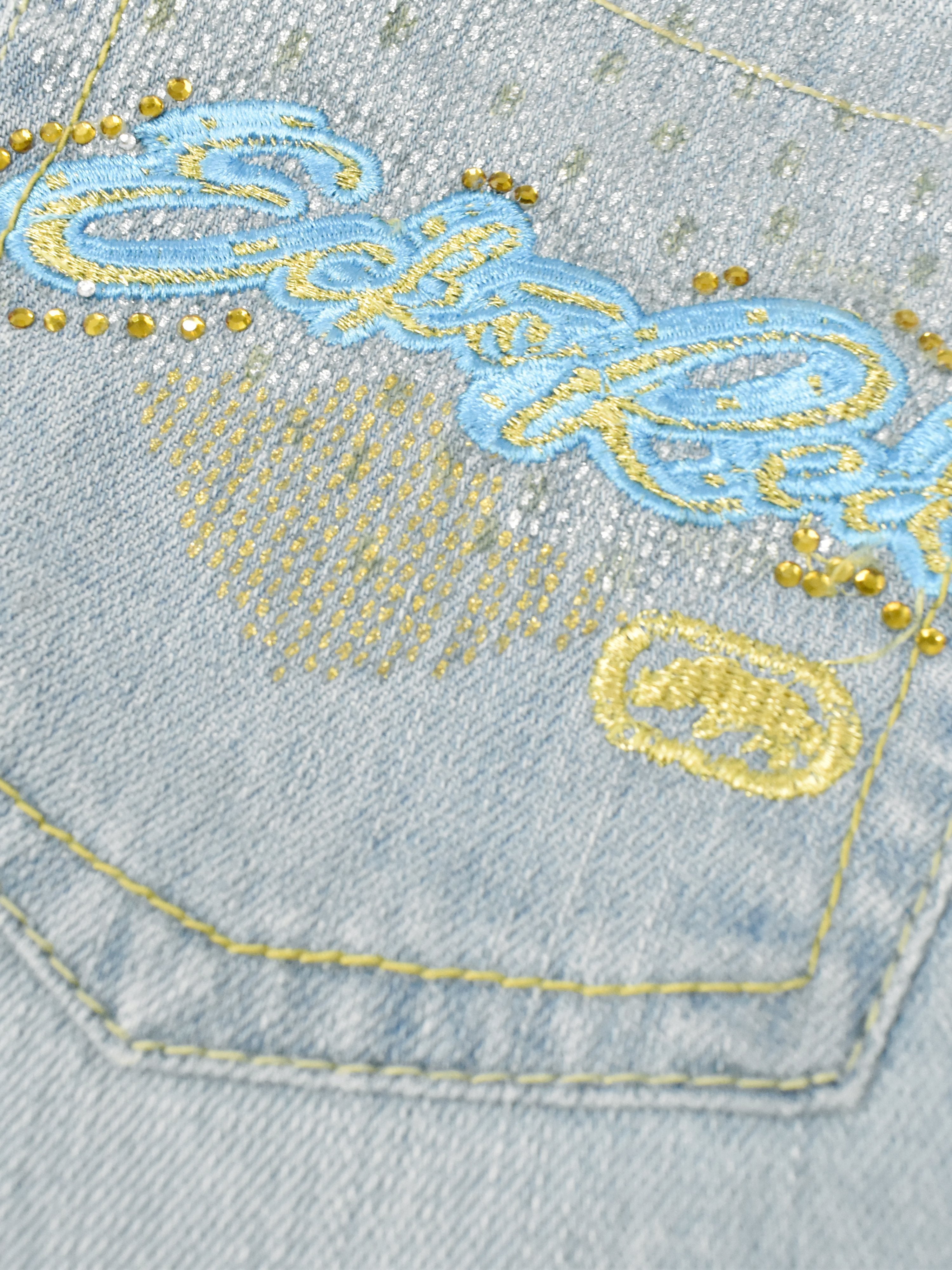 Ecko Red Denim Short For Ladies-Sky Blue-F296