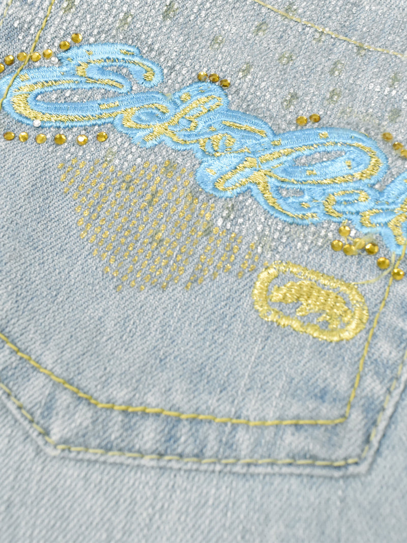 Ecko Red Denim Short For Ladies-Sky Blue-F296