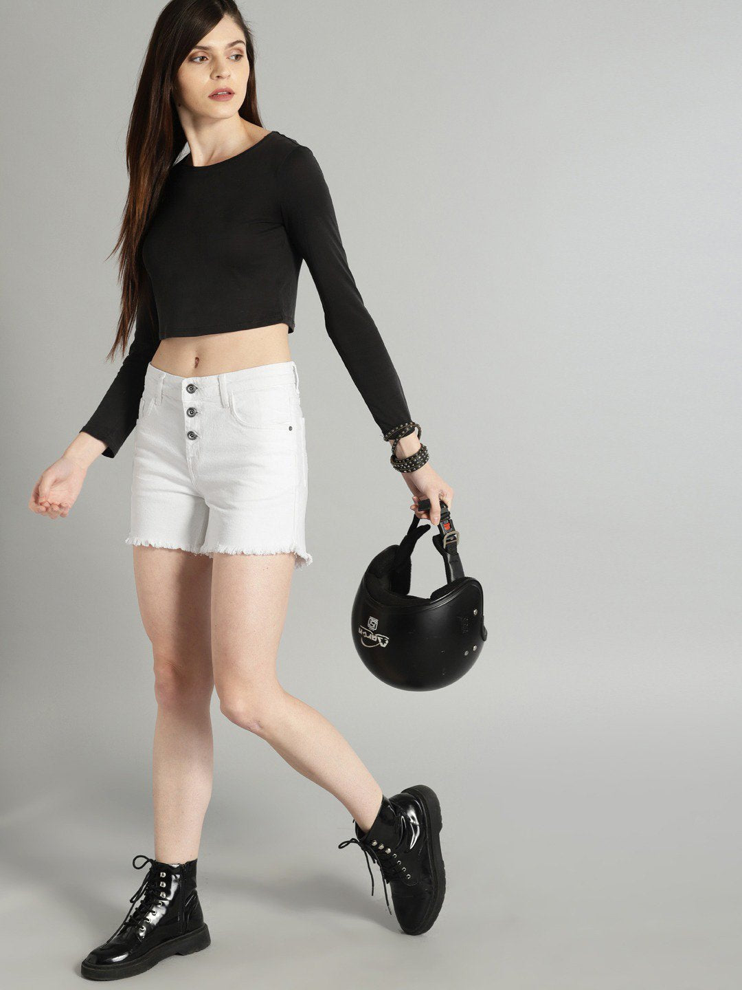 Old Navy Denim Short For Ladies-White-CSD69