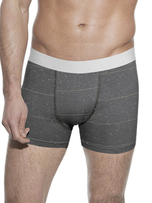 Boxer Shorts For Men-Dark Grey Melange with Stripe-RT882