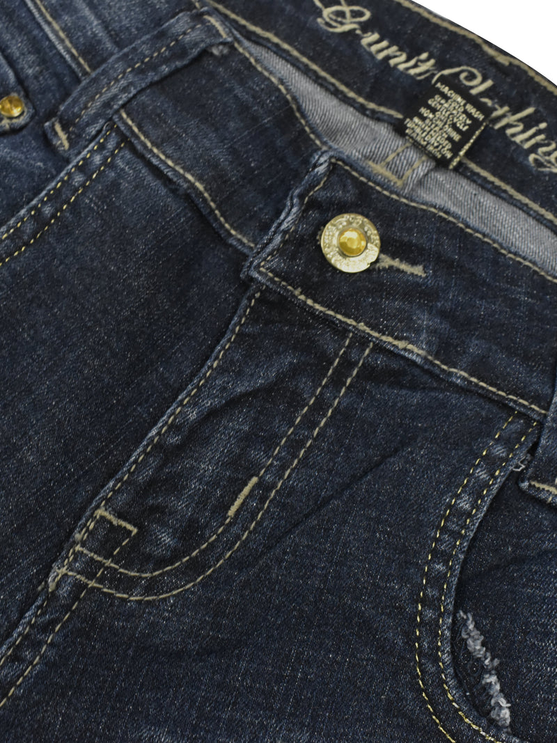 G.Unit Denim Short For Ladies-Dark Navy Faded-F237