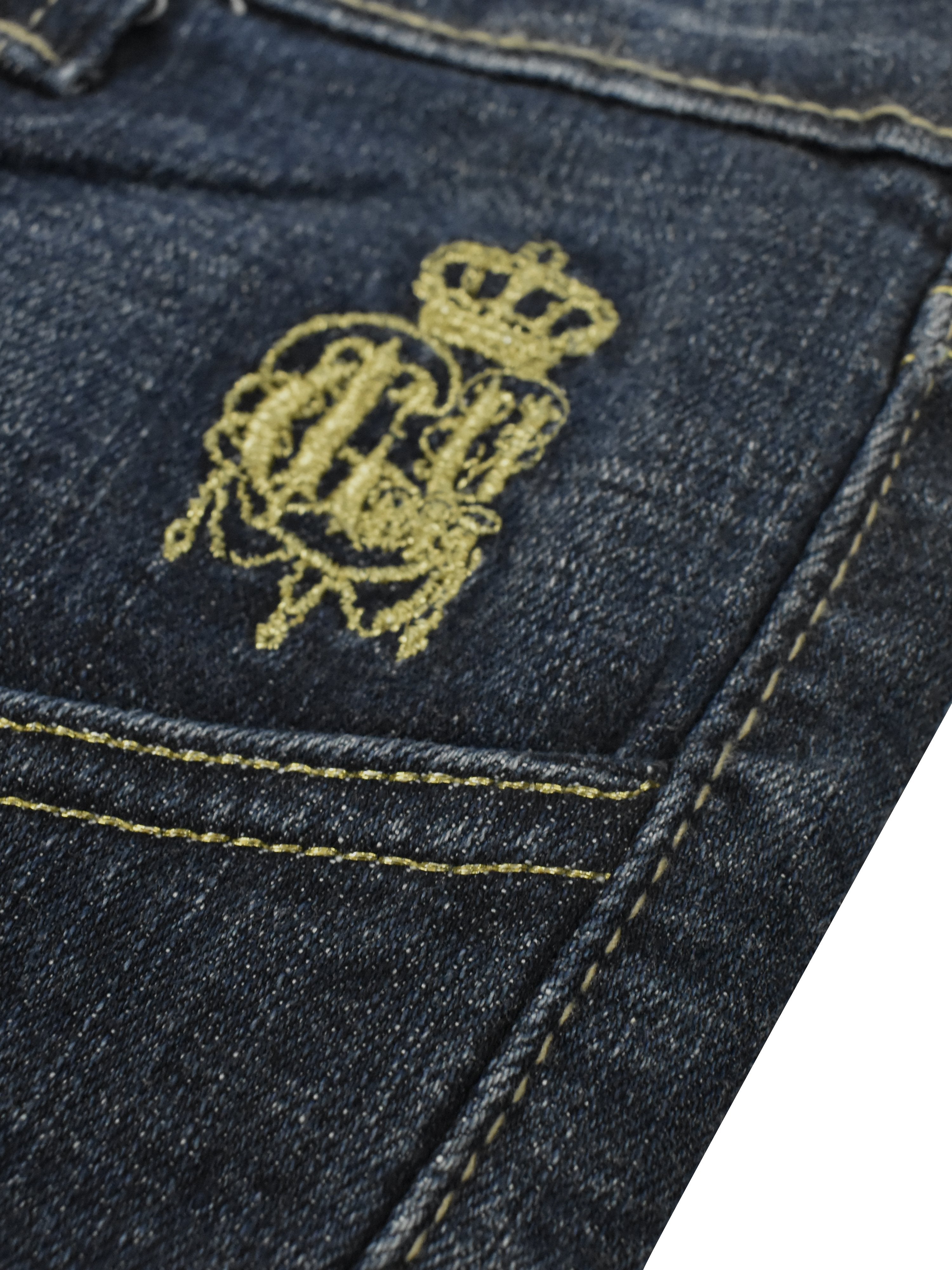 G.Unit Denim Short For Ladies-Dark Navy Faded-F237