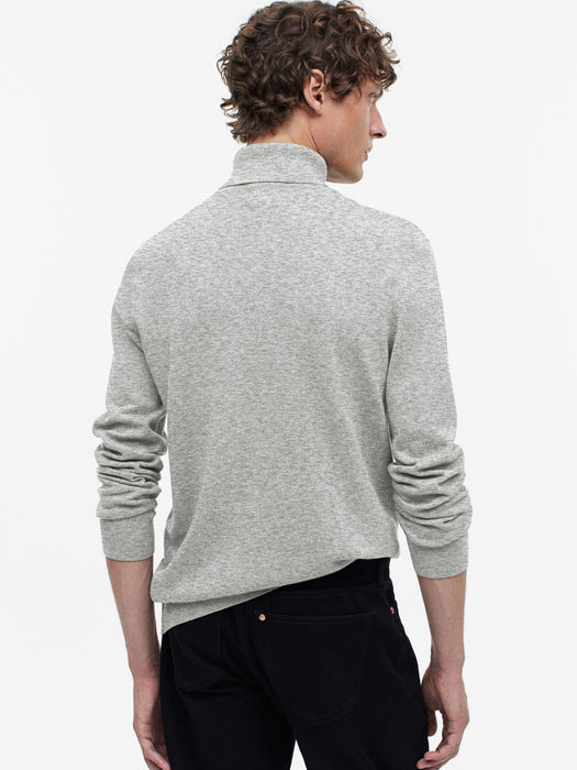 Full Fashion Wool Turtleneck Sweatshirt For Men-Grey Melange-RT2264