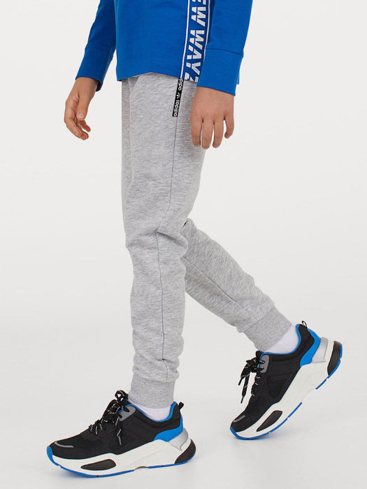 ADS Fleece Slim Fit Jogger Trouser For Kids-Grey Melange-RT2165