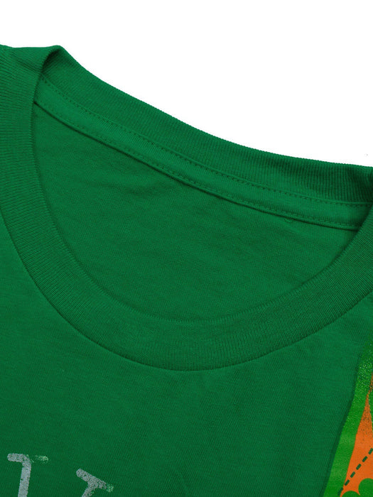 Holiday Time Single Jersey Crew Neck Tee Shirt For Men-Green-RT2426