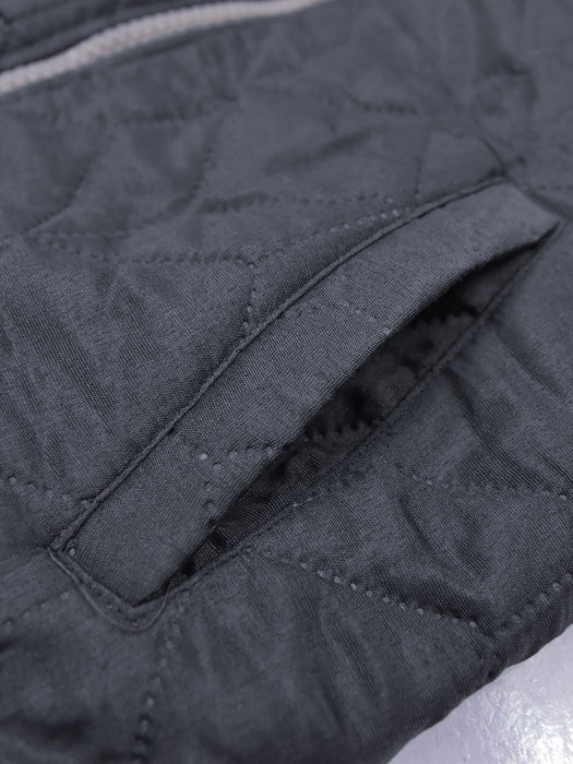 Mango Quilted Zipper Hoodie For Kids-Dark Slate Grey-BE15414