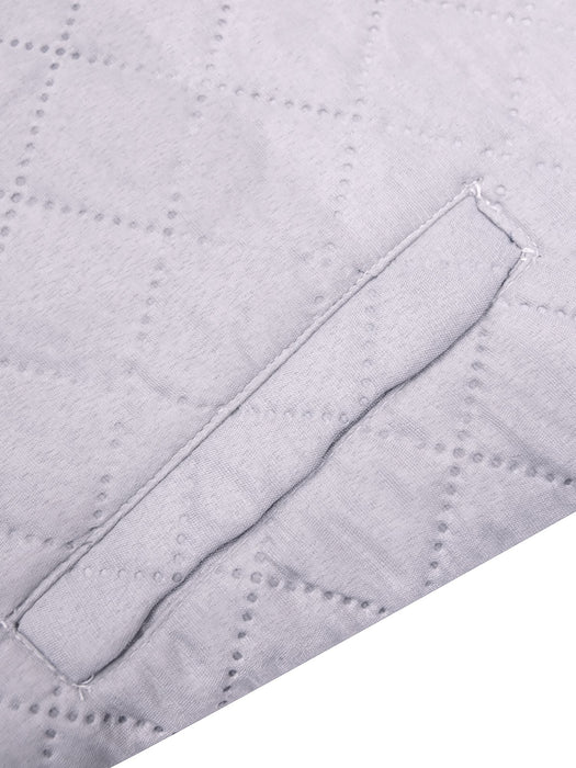 Mango Quilted Inner Fur Zipper Hoodie For Kids-Slate Grey-At06