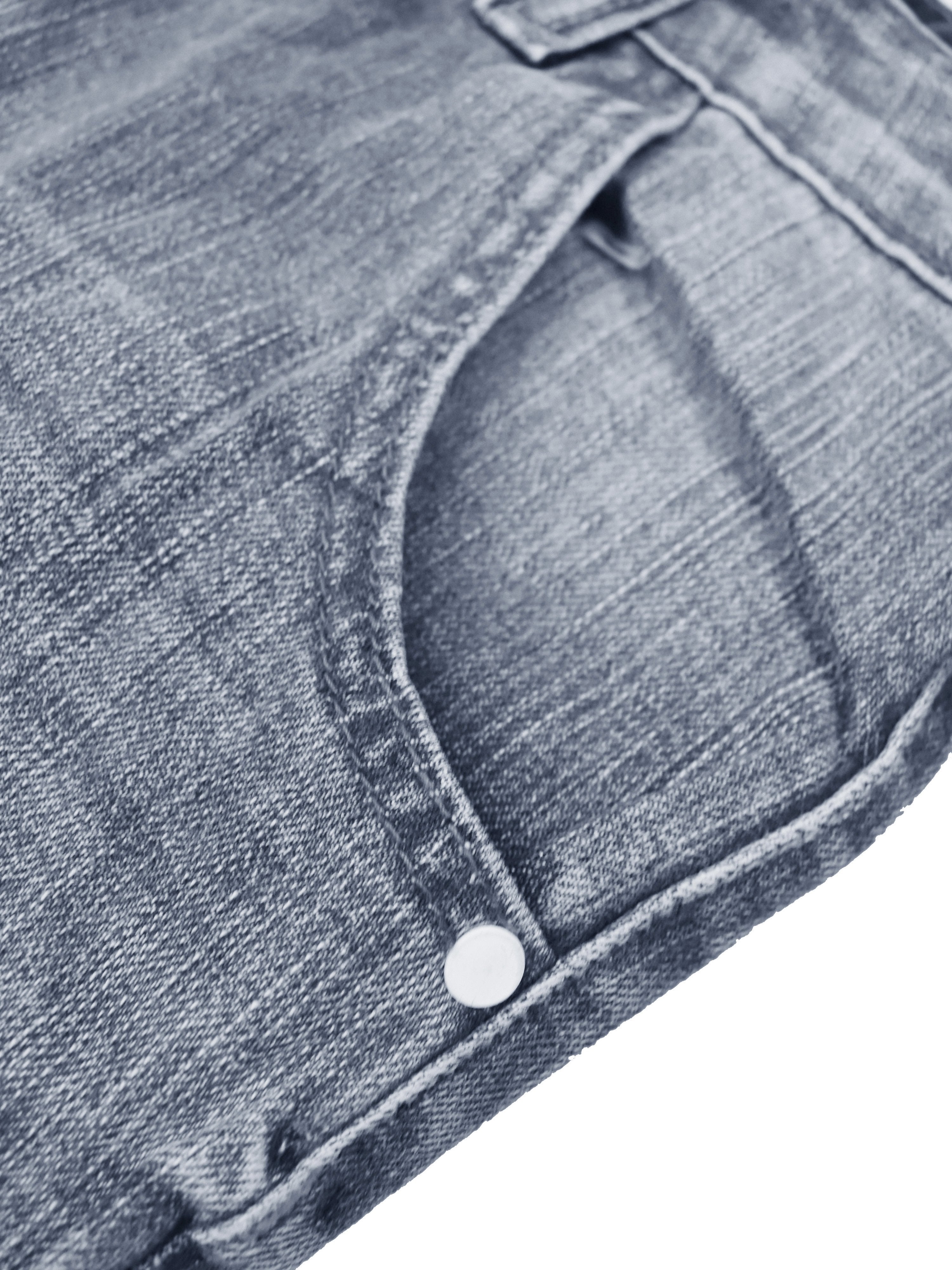 Indigo Denim Short For Ladies-Blue Faded-F237