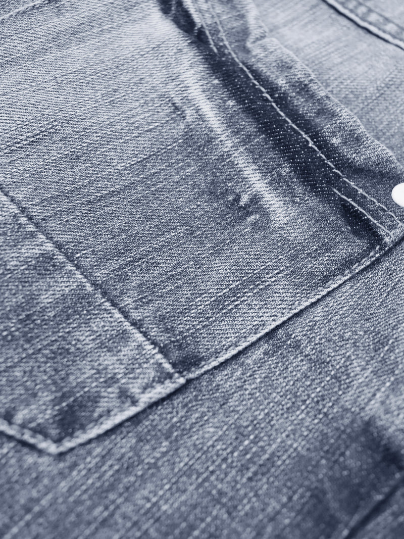 Indigo Denim Short For Ladies-Blue Faded-F237