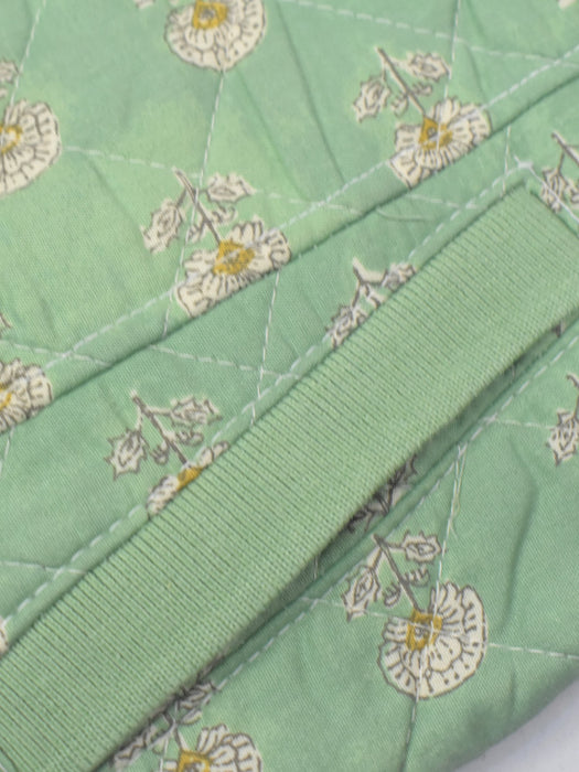 TH Quilted Zipper Baseball Jacket For Kids-Allover Green Print-BE15226