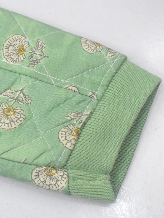 TH Quilted Zipper Baseball Jacket For Kids-Allover Green Print-BE15226
