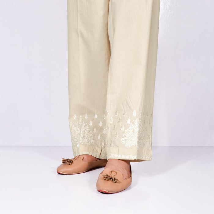 khaadi Embellished Straight Trouser For Women-Beige-RT598