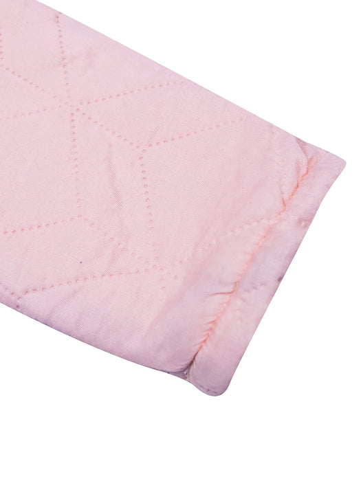 Mango Quilted Inner Fur Zipper Hoodie For Kids-Light Pink-BE15485