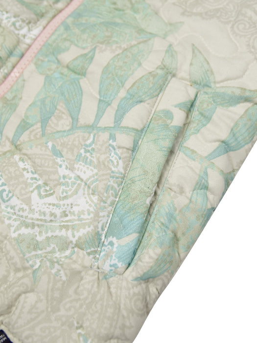 Mango Quilted Inner Fur Zipper Hoodie For Kids-Allover Floral Print-BE15475