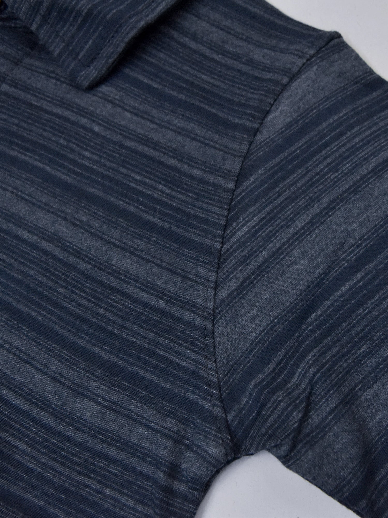 Next Single Jersey Long Sleeve Polo Shirt For Kids-Navy with Stripe-BE16780