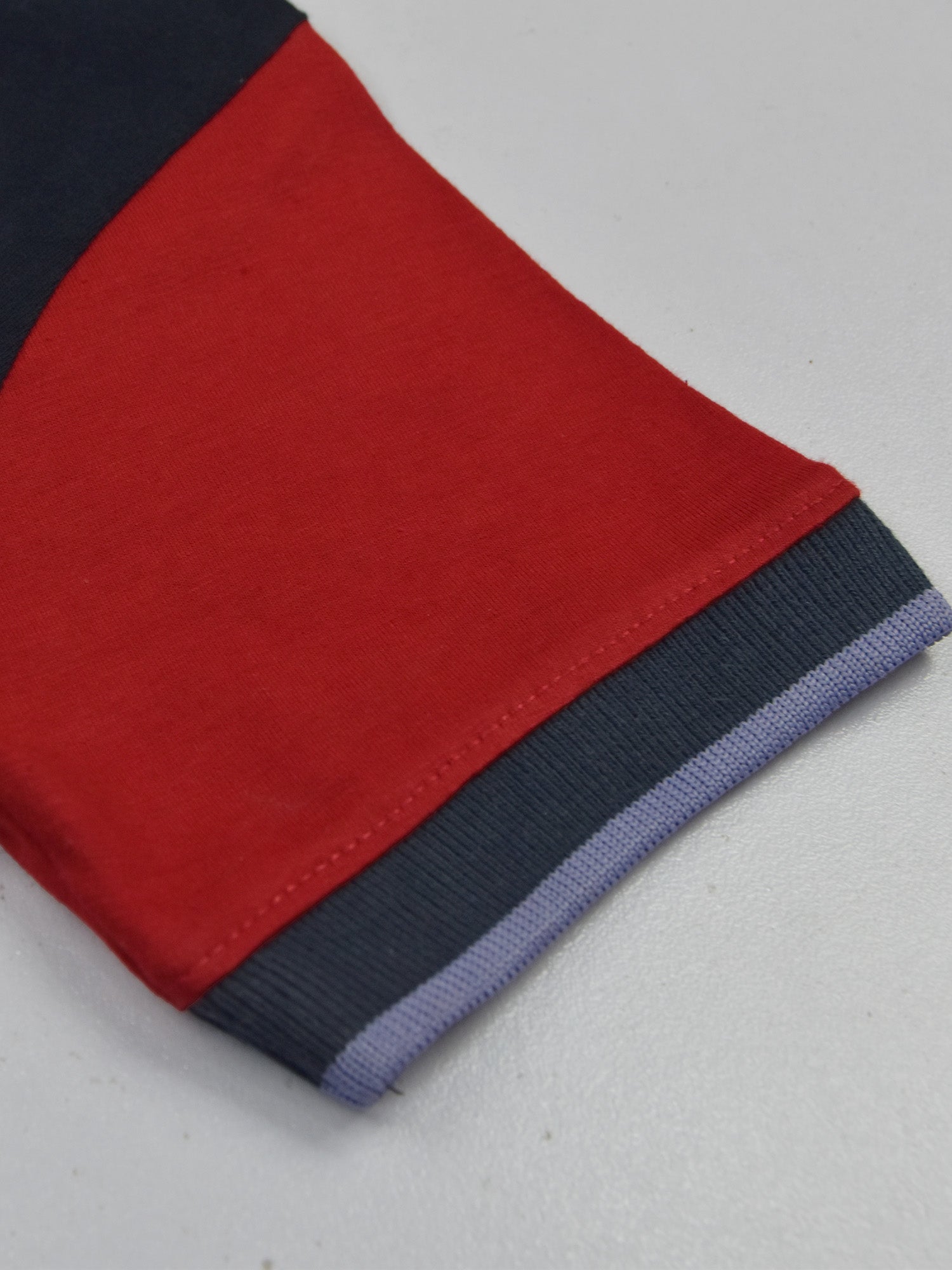 Summer Panel Polo Shirt For Kids-Peach with Red & Navy-RT2408