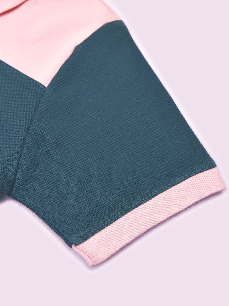 HB Summer P.Q Polo Shirt For Kids-Light Pink with Dark Zinc-RT277