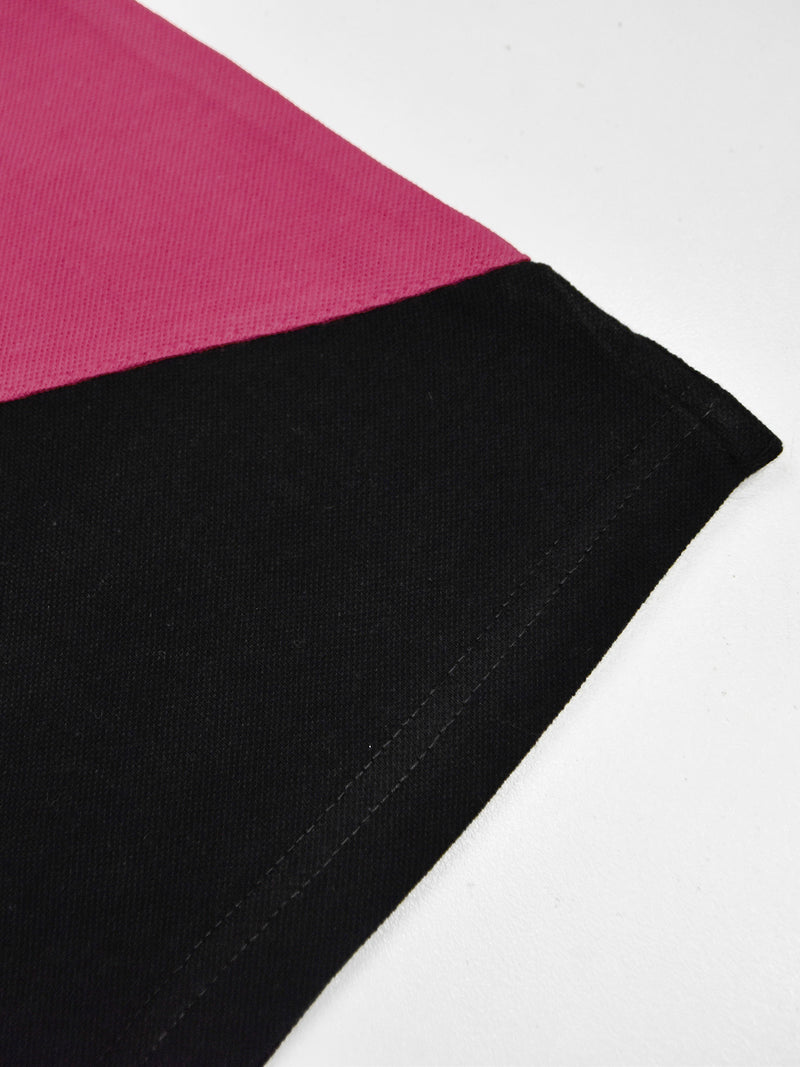 HB Summer P.Q Polo Shirt For Kids-Black with Dark Pink-RT269