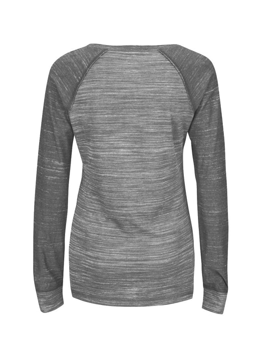 Majestic Lead Play Long Sleeve Split Neck Tee Shirt For Ladies-BE14596