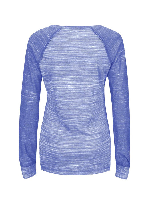 Majestic Lead Play Long Sleeve Split Neck Tee Shirt For Ladies-BE14597