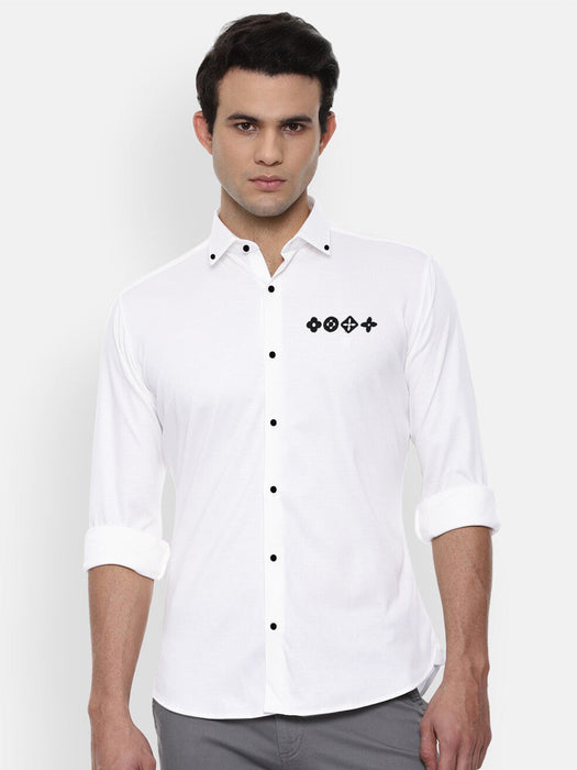 Oxen Nexoluce Premium Slim Fit Casual Shirt For Men-White-BE16630