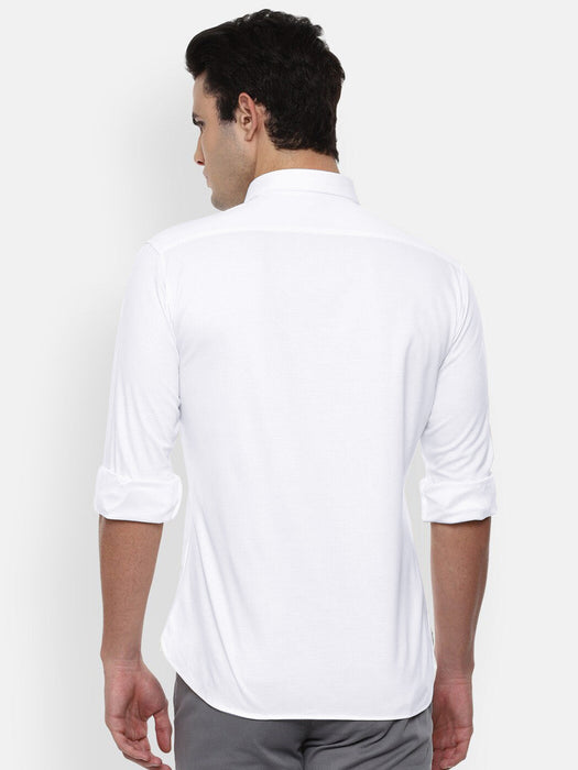 Oxen Nexoluce Premium Slim Fit Casual Shirt For Men-White-BE16630
