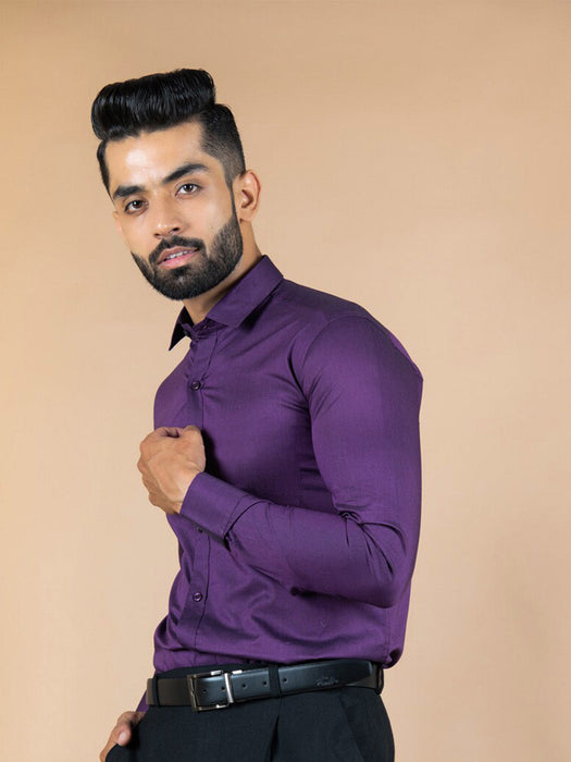 Oxen Nexoluce Premium Slim Fit Casual Shirt For Men-Double Shaded Purple-RT824