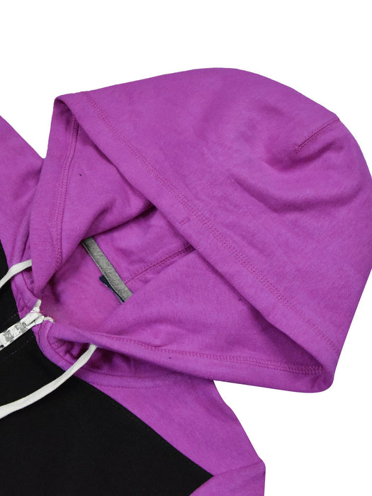 Next Fleece Zipper Hoodie For Men-Dark Magenta with Black Panel-BE15681