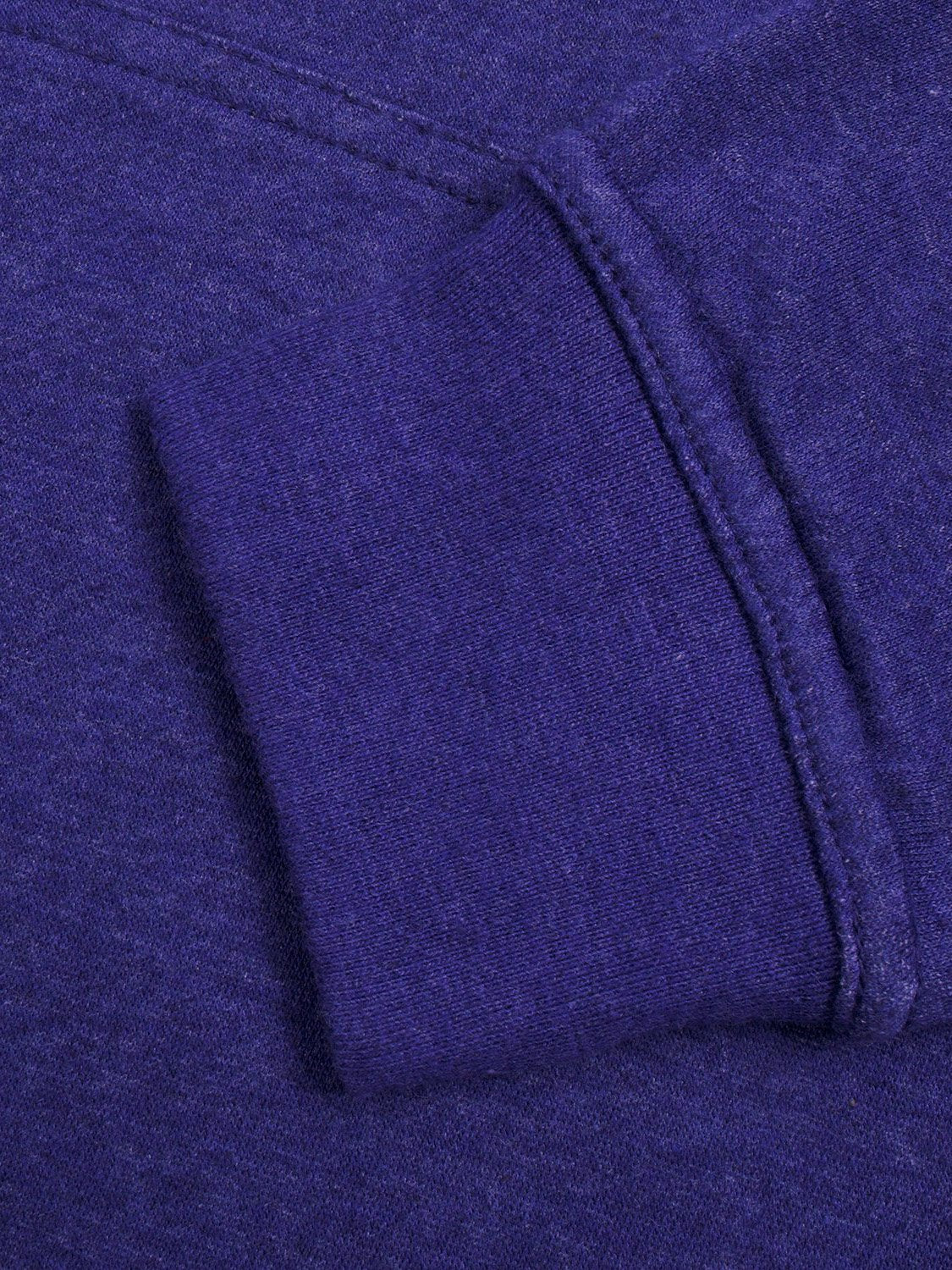 NK Fleece Pullover Hoodie For Men-Purple Melange With White Embroidery-BE15732