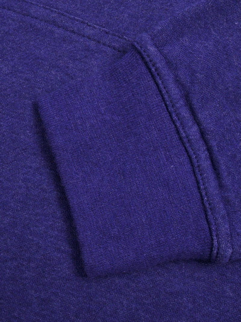 NK Fleece Pullover Hoodie For Men-Purple Melange With White Embroidery-BE15732