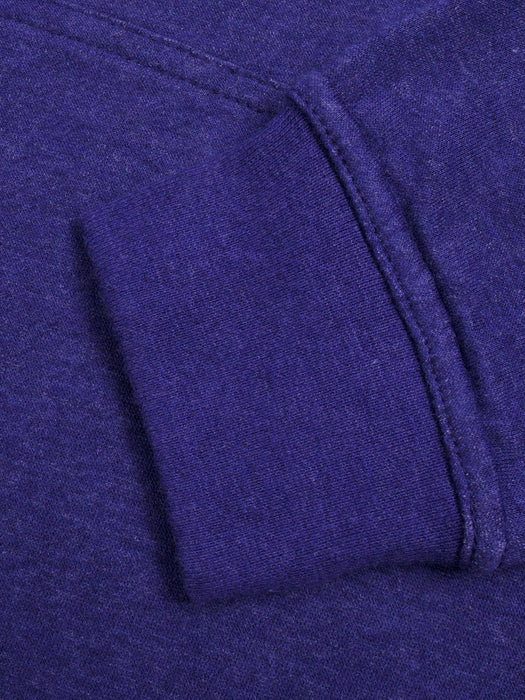 NK Fleece Pullover Hoodie For Men-Purple Melange With White Embroidery-BE15732