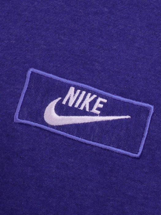 NK Fleece Pullover Hoodie For Men-Purple Melange With White Embroidery-BE15732