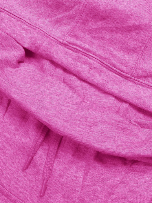 NK Fleece Funnel Neck Pullover Hoodie For Men-Dark Pink Melange with Navy Embroidery-BE15801