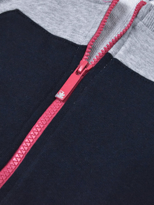 Adidas Fleece Zipper Hoodie For Men-Grey Melange with Panel-BE15611