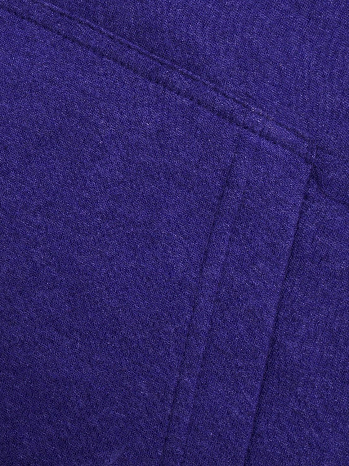 NK Fleece Pullover Hoodie For Men-Purple Melange With White Embroidery-BE15732