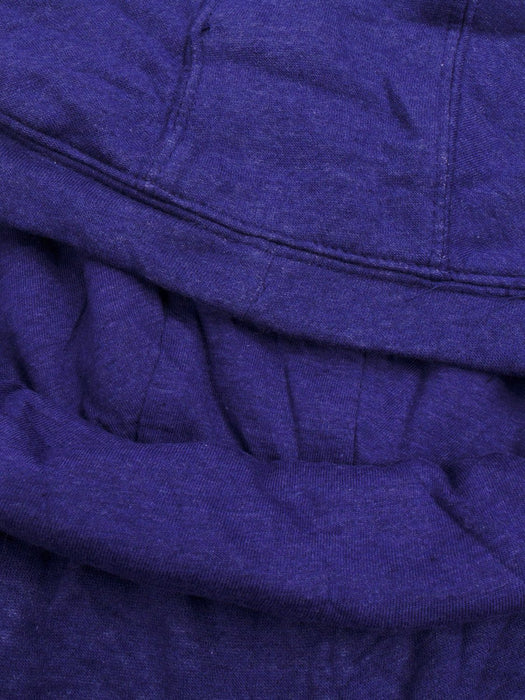 NK Fleece Pullover Hoodie For Men-Purple Melange With White Embroidery-BE15732