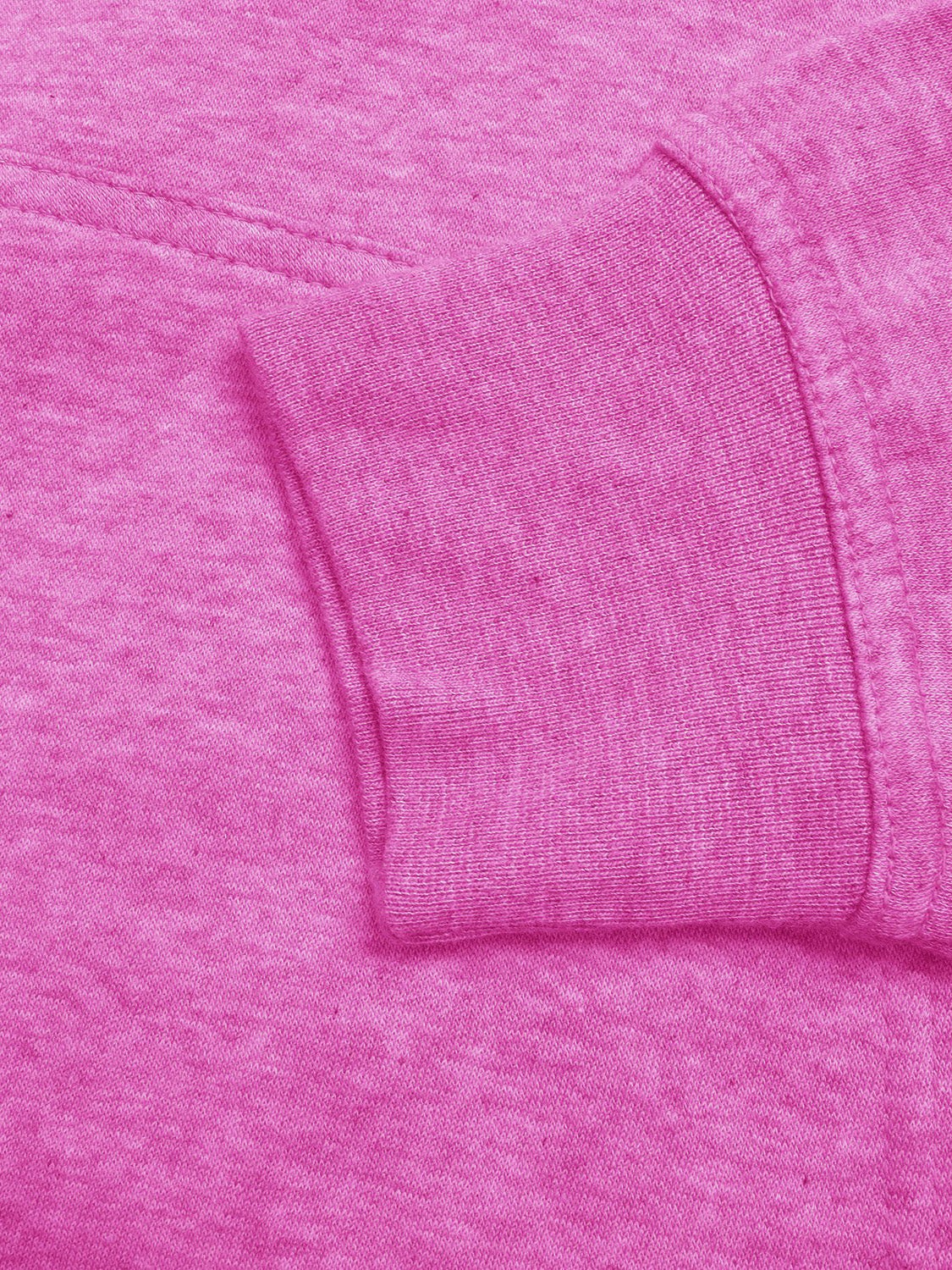 NK Fleece Funnel Neck Pullover Hoodie For Men-Dark Pink Melange with Navy Embroidery-BE15801