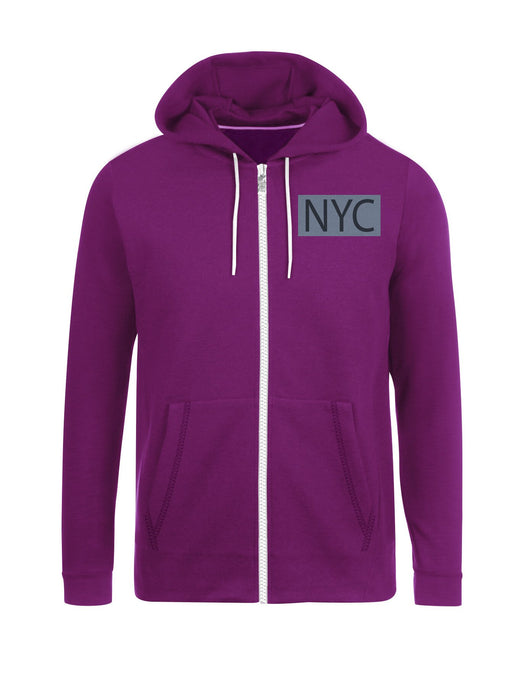 Nyc Polo Fleece Zipper Hoodie For Men-Dark Purple-BE15775