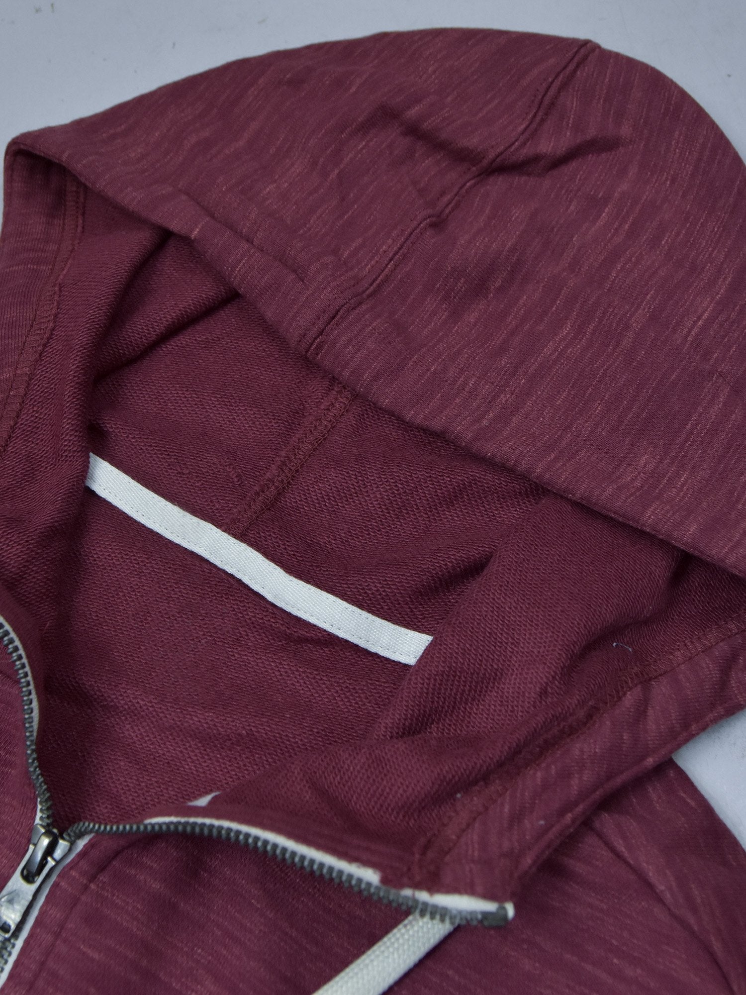 Next Terry Fleece Zipper Short Body Hoodie For Men-Maroon Melange-BR14348