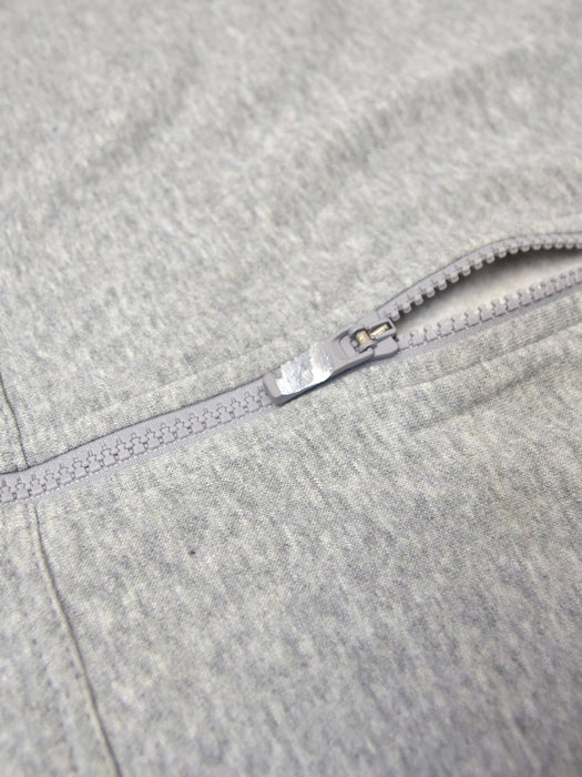 NK Fleece Zipper Hoodie For Men-Grey Melange-BE16395