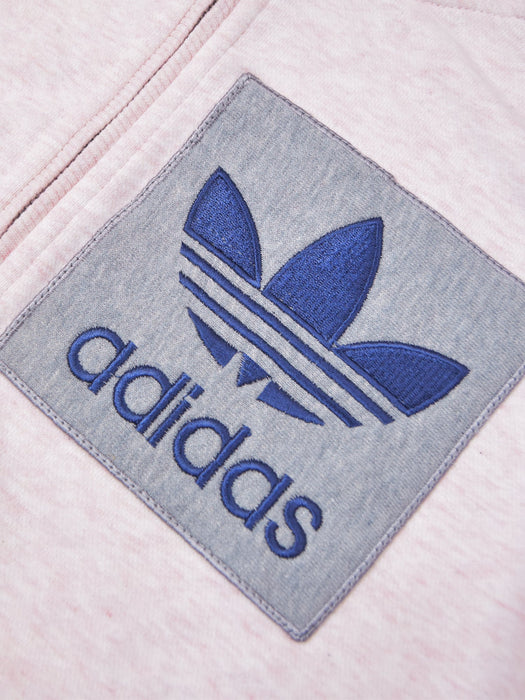 Adidas Terry Fleece Zipper Hoodie For Men-Pink Melange-BE16713